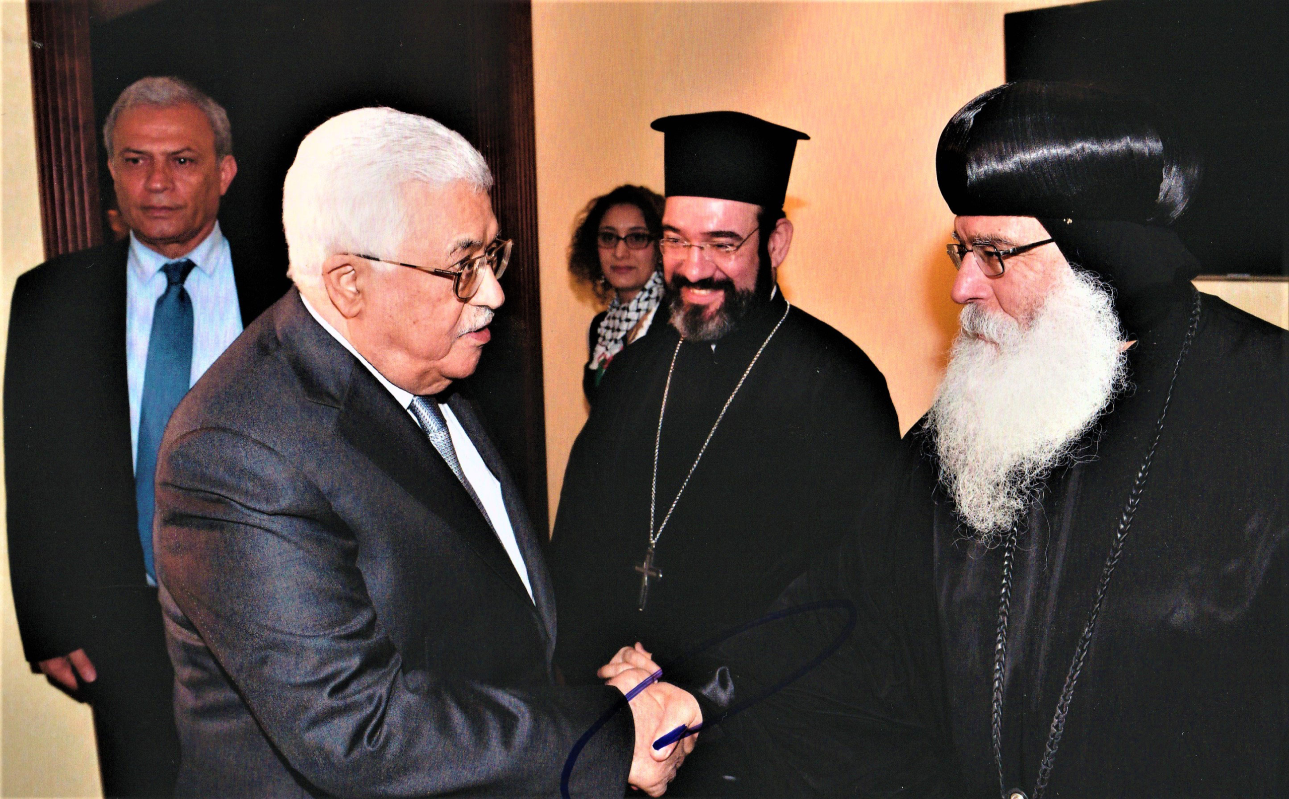 Begegnung von Mahmud Abbas, Staatspräsident von Palästina und S.E. Bischof Damian in Berlin am 25. März 2017