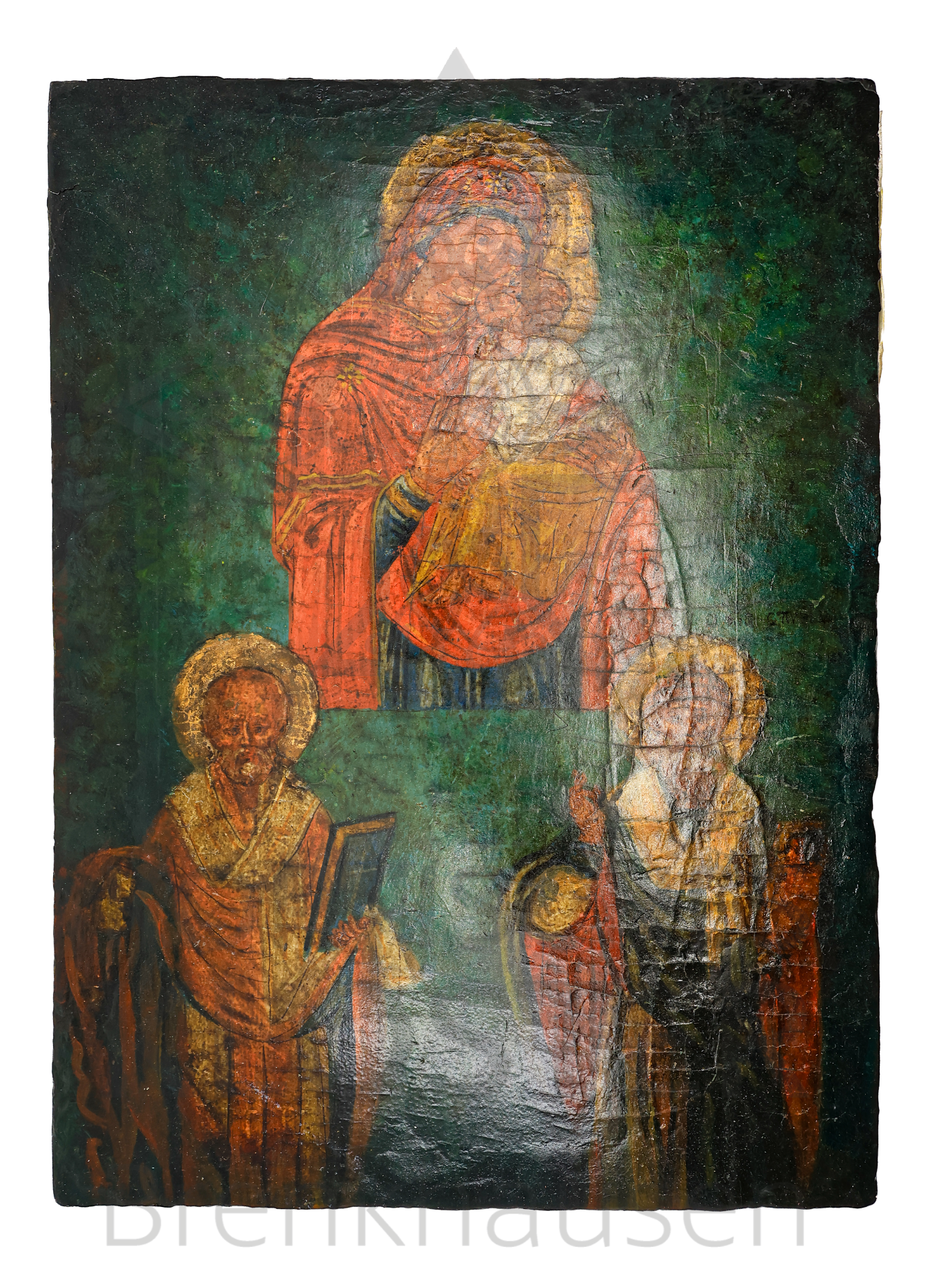 E18 - Gottesmutter Eleousa mit den Heiligen Nikolaus und Spyridon