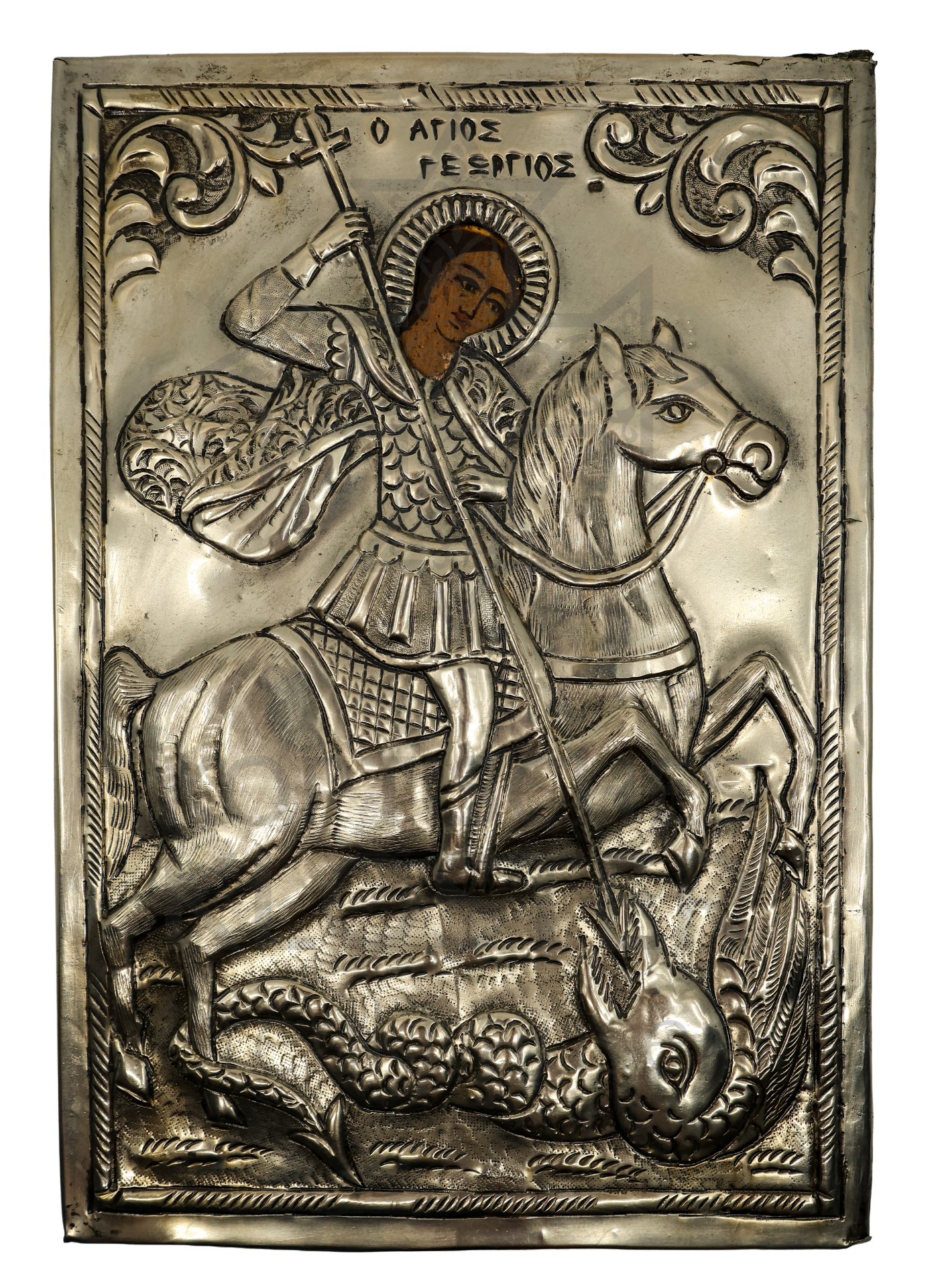 L358 - Hl. Georg als Drachentöter - Oklad voll